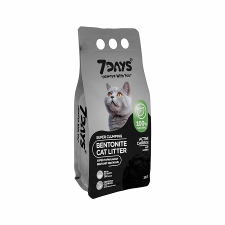 7 Days Carbon Grey Aktif Karbonlu Kedi Kumu 10 LT