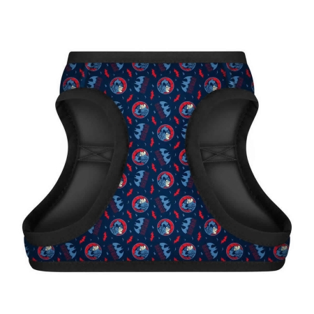 WAUDOG Clothes soft dog harness with QR passport, "Batman blue red" design 18-20 cm