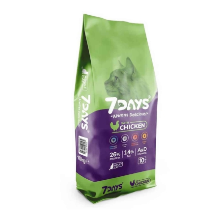 7 Days Tavuk Etli Yetişkin Kedi Maması 10 Kg