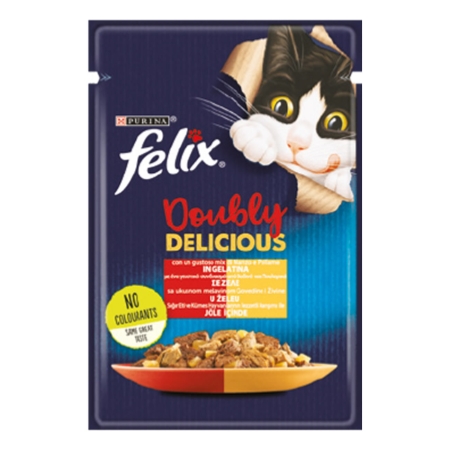 Felix Çifte Lezzet Sığır ve Tavuklu Kedi Yaş Maması