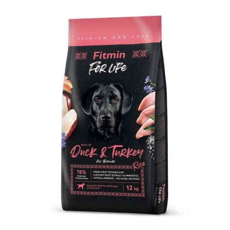 Fitmin For Life Duck Turkey Ördek Etli Köpek Maması 12 kg