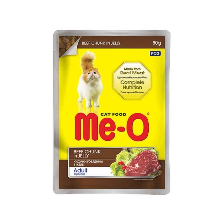 Me-O Pouch Dana Etli Kedi Yaş Mama 80 gr (12 adet)