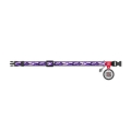 Nylon cat collar with QR passport, "Purple camo" design, plastic fastex, W 10 mm, L 20-30 cm