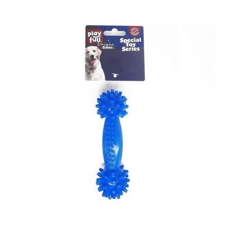 PF-4020 Playfull Dumbell Şeklinde Tırtıklı Plastik Köpek Oyuncağı 12x4 Cm