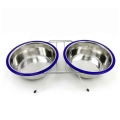 Playfull 96 Oz Krom Kaplı Çiftli Mama Kabı