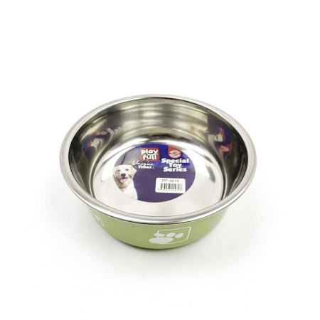 Playfull Kaydırmaz Tabanlı Çelik Mama veya Su Kabı 12 Cm