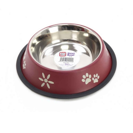 Playfull Renkli Desenli Çelik Mama ve Su Kabı 24 Oz
