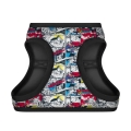 WAUDOG Clothes soft dog harness with QR passport, "Superman comics" design 18-20 cm