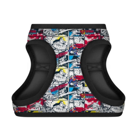 WAUDOG Clothes soft dog harness with QR passport, "Superman comics" design 18-20 cm
