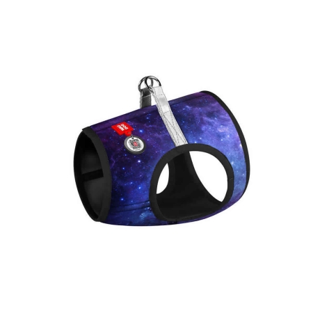 WAUDOG Clothes soft dog harness with QR-passport, "NASA21" design 18-20 cm