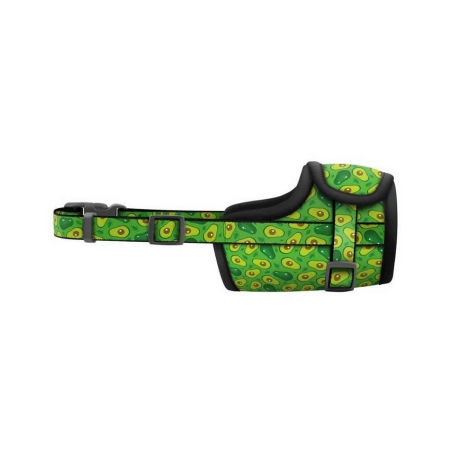 WAUDOG Nylon dog muzzle Avocado design plastic fastex size 4 35-43 cm