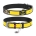 Design genuine leather dog collar with QR passport, "Batman2" design L 26-35 cm black