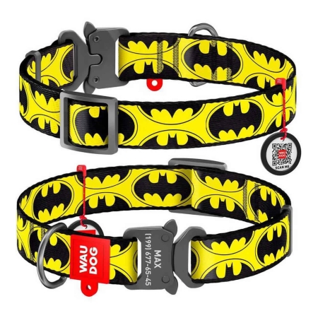 Collar Waudog Batman Logolu Metal Tokalı Köpek Boyun Tasması 35-58 Cm 25mm