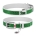 Design genuine leather dog collar with QR passport, "Joker" design L 20- 28 cm white