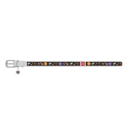 Collar Waudog Nasa Desenli QR Pasaportlu Köpek Boyun Tasması 38-49 Cm Beyaz