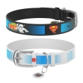 Collar Waudog Superman Desenli QR Pasaportlu Köpek Boyun Tasması 38-49 Cm Beyaz