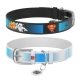 Collar Waudog Superman Desenli QR Pasaportlu Köpek Boyun Tasması 38-49 Cm Beyaz