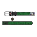 WAUDOG Design genuine leather dog collar with QR passport, "Joker" design, W 15 mm, L 26- 35 cm black