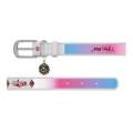 WAUDOG Design genuine leather dog collar with QR passport, "Harley Quinn" design L 26-35 cm white