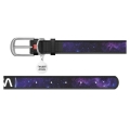WAUDOG Design genuine leather dog collar with QR passport, "NASA21" design, XS, W 15 mm L 27-36 cm black