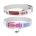 WAUDOG Design genuine leather dog collar with QR passport, "Harley Quinn" design L 29-38 cm white