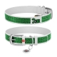 WAUDOG Design genuine leather dog collar with QR passport, "Joker" design, W 12 mm, L 18- 24 cm white
